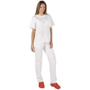 CONJUNTO UNISEX ABOTONADO SARGA BLANCA