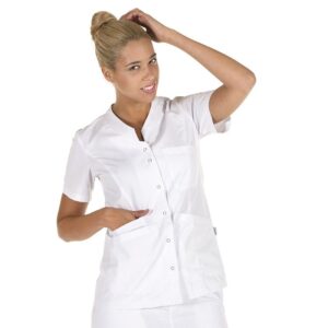 BLUSA MUJER CORCHETES OPORTO BLANCA