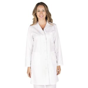 Bata de limpieza manga larga blanca sin puños