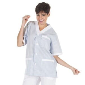 BLUSA SANITARIO PICO ABIERTO BOTON COMBI VICHY