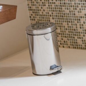 PAPELERA REDONDA INOX BRILLO.