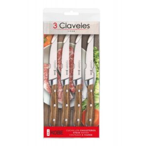 SET 4 Cuchillos chuleteros KOBE 3 CLAVELES