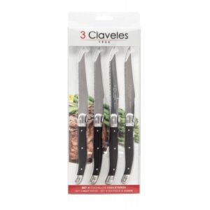 SET 4 Cuchillos chuleteros Bistro 11,5 cm de 3 CLAVELES