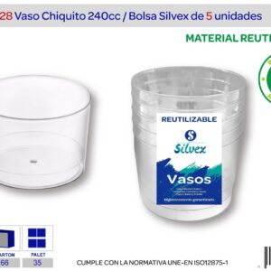 VASO VINO PLASTICO 240 CC