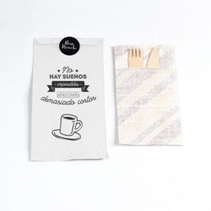 BOLSA PAPEL PORTACUBIERTOS 11x24 1000 UNIDADES FRASES