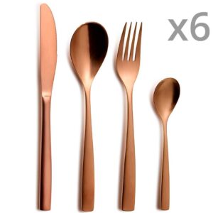 Cuberteria 24 Pz BCN en cobre satinado SIN níquel