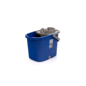 CUBO CON ESCURRIDOR 16L CON RUEDAS AZUL
