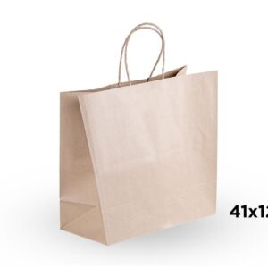 BOLSA PAPEL KRAFT ASA RIZADA 41x12x32 80 gr 120 unid.