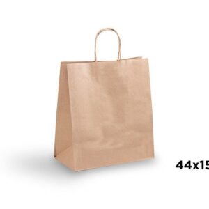 Bolsa papel Kraft con asa 44x15x40 cm 100 gr 180 unid.