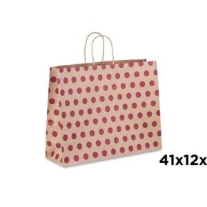 BOLSA PAPEL KRAFT ASA RIZADA DECO LUNARES 41x12x32 90 gr 120 unid.
