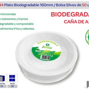 PLATO BIODEGRADABLE 16 CM CAÑA DE AZUCAR