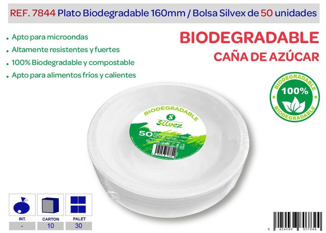PLATO BIODEGRADABLE 16 CM CAÑA DE AZUCAR PLATO BIODEGRADABLE 16 CM CAÑA DE AZUCAR