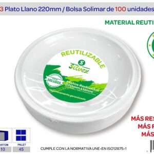PLATO REUTILIZABLE 22 CM