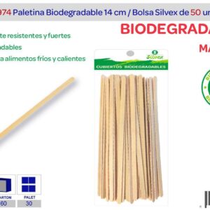 Paletina de café biodegradable MADERA Caja de 3000 unidades