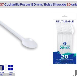Cuchara postre reutilizable bolsa 20 unidades