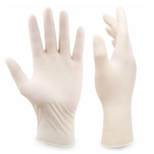 Guantes de látex blancos sin polvo