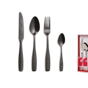 Set Cubertería 24 piezas FLEUR DE LYS VINTAGE BLACK