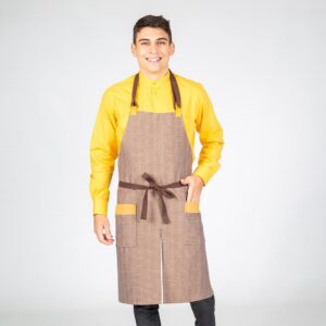 Delantal con peto chocolate antimanchas 82x72