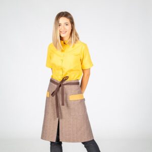 Delantal sin peto chocolate combi antimanchas 58x74