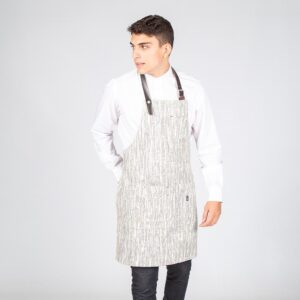 Delantal con peto tejido marmolado 80x66