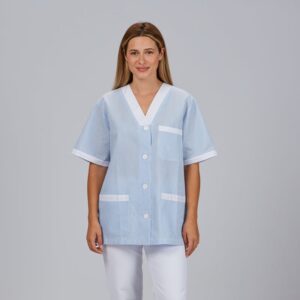 Blusa vichy unisex de pico abierto