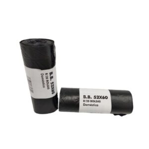 Bolsas de basura doméstica negra 52x60 para papeleras de 30 litros