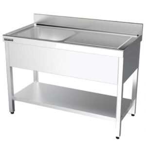 Fregadero con bastidor y estante inferior gama 600