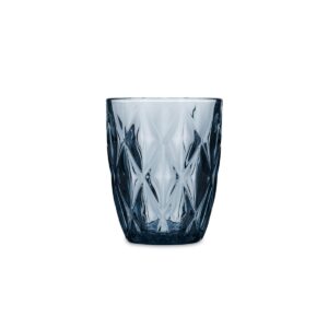 Set 6 vasos bajos 28cl vidrio relieve azul Maia Quid
