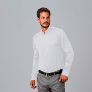 Camisa de hombre interlock cuello mao Pietro