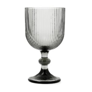 Juego de 24 Copas de 37cl vidrio tallado gris Fosil Bidasoa