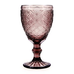 Juego 6 copas relieve 35cl vidrio rosa Rose Moon Bidasoa