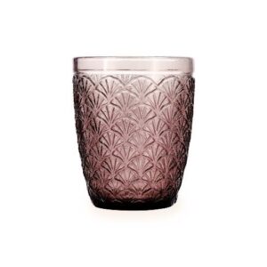 Juego 6 vasos relieve 29cl vidrio rosa Rose Moon Bidasoa