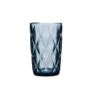 Set 6 vasos altos 40cl vidrio relieve azul Maia Quid