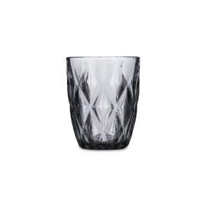 Set 6 vasos bajos 28cl vidrio relieve gris Maia Quid
