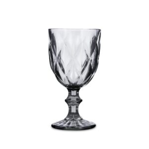 Set 6 copas 34cl vidrio relieve gris Maia Quid