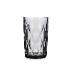 Set 6 vasos altos 40cl vidrio relieve gris Maia Quid