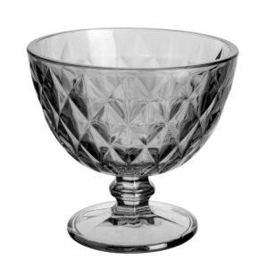 Set 6 copas helado 30cl vidrio relieve gris Maia Quid