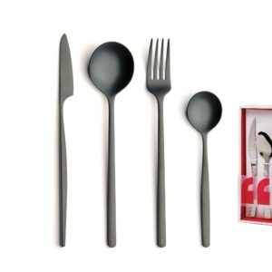 Set Cubertería 24 piezas ATLANTIDA ICE BLACK 18/10