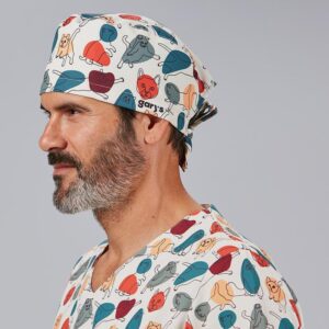 Gorro cirujano estampado tiras